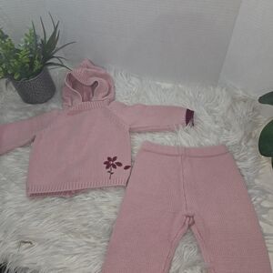 VTG Coochico Baby Girl Matching Pink Hoodie Set, 100% Cotton.
